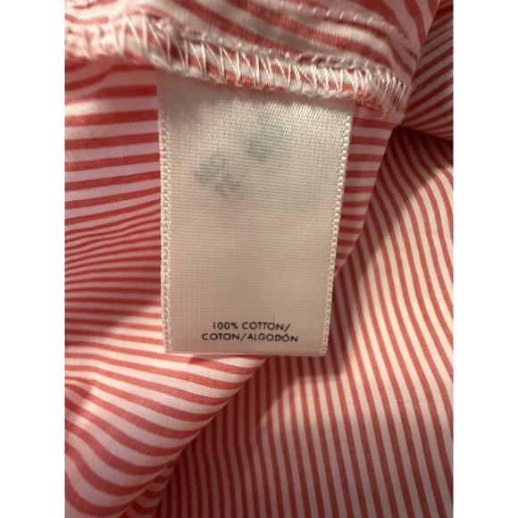 Ann Taylor Striped Tie Neck Blouse Cotton Red White S Chic whimsical 80-00 - Picture 7 of 15